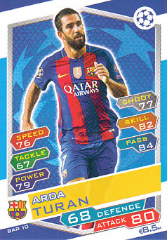 Arda Turan FC Barcelona 2016/17 Topps Match Attax CL #FCB10